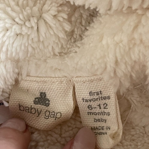 Baby Gap Girl's Size 6-12 mos Bear Sherpa Lined Hoodie Pink Cameo NWT - Picture 6 of 7